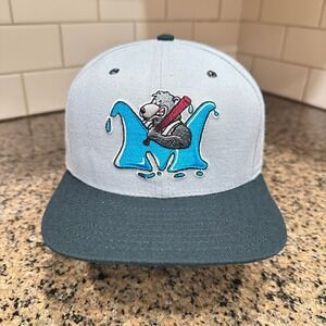 Vtg 90s Mobile Bay Bears New Era Snapback Hat Gray MiLB Made in US Deadstock New